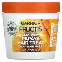 Garnier, Fructis, Damage Repair +, средство для волос из папайи, маска для волос 3 в 1, 100 мл (3,4 жидк. Унции)