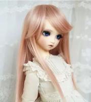 Парик DollGa Wig LR-107 (Длинные волосы с челкой Ограниченная серия песочно-коричневый размер 15-18 см для БЖД кукол)