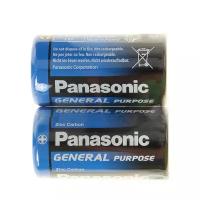 Батарейки Panasonic Батарейка солевая Panasonic General Purpose, C, R14-2S, 1.5В, спайка, 2 шт