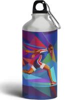 Бутылка спортивная, туристическая фляга с карабином Легкая атлетика спорт - 107