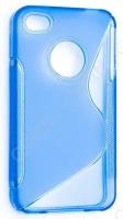 Чехол силиконовый для Apple iPhone 4/4S S-Line TPU (Синий)
