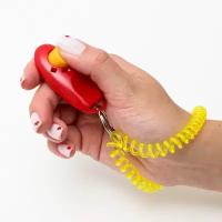 Пижон Кликер для дрессировки собак с браслетом на руку, красный