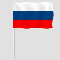 Флаг (флажок) России на палочке / Флаг Триколор ручной / 15x22 см