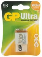 Батарейка GP Ultra Alkaline 1604AU 6LR61 9V, 1шт, size E Крона