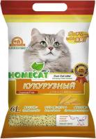 HOMECAT эколайн кукурузный наполнитель комкующийся для туалета кошек (6 + 6 л)