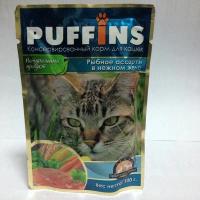 Puffins Паучи для кошек Рыбное ассорти в желе 100г 24шт