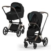 Универсальная коляска Cybex Priam IV 2 в 1, Deep black, цвет шасси: Rosegold