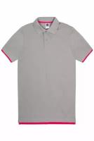 Футболка поло мужская / Blank King / Mens Hit Color Golf Polo Shirt / серый с розовым / (S)