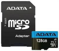 Карта памяти ADATA Карта памяти 128ГБ ADATA AUSDX128GUICL10A1-RA1 microSD XC UHS-I Class10 + адаптер (ret)