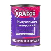 Нитроэмаль НЦ-132 быстросохнущая Krafor, глянцевая, 0,7 кг, серая