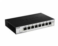 Коммутатор D-Link DGS-1100-08PD/B1A L2 Smart 8-10/100/1000Base-T, 1PoE (с БП)