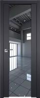 Межкомнатная дверь Профиль Дорс / Модель 8U / Цвет Черный Seidenmatt / Декоративная вставка Зеркальный триплекс Размер 210*40 PROFILDOORS