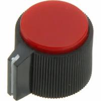 Ручка для переменного резистора на вал 6мм D19,5х11,5мм, черно-красная