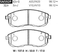 Дисковые тормозные колодки Advics / Sumitomo SN592P