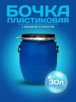 Бочка пластиковая с крышкой и ручками 30л (евробарабан)