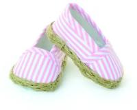 Petitcollin Canvas shoes with pink and white stripes (Текстильные туфли с розовыми и белыми полосками для кукол 39 см, 40 см, 48 см)