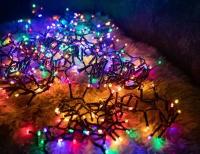Светодиодная гирлянда на елку 245 см Luca Snake, 1000 разноцветных LED, зеленый ПВХ, контроллер, IP44, Triumph Tree 1073238/83779