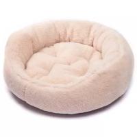 лежанка кровать для животных собак из овечьей шерсти PetPace, цвет карамель,70
