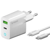 Сетевое зарядное устройство Deppa PD/QC 3.0 20W+кабель USB-C-Lightning (MFI) 1.2м