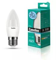 Лампа светодиодная LED8-C35/845/E27 8Вт свеча 4500К бел. E27 750лм 170-265В Camelion 12390