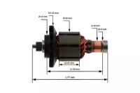 Ротор (Якорь) 14.4 В (L-77 мм, D-30 мм) для шуруповерта аккумуляторного HITACHI DV 14DSL