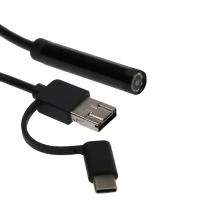 No Brand Эндоскоп CAM-07, 8 мм, 720P, LED подсветка, microUSB/Type-C/USB, Android/Windows, 2 м