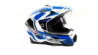 Шлем мото кроссовый HIZER J6801 #6 (S) white/blue