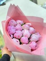 Пионы розовые., красивый букет цветов, шикарный, премиум букет пионов, цветы