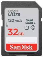 Карта памяти Secure Digital 32 Gb sandisk Ultra SDHC CL10 120 MB/s UHS-I [SDSDUN4-032G-GN6IN]