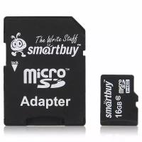 Карта памяти MicroSD 16GB Class 10 SmartBuy+SD адаптер LE