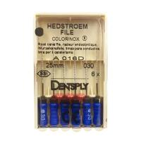 Hedstroem file Colorinox — корневые буравы ручные, N30, 25 мм, 6 шт/уп