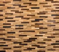 Стеновые деревянные панели 3D (дуб/термоясень) Корза Микс