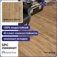 Кварцвиниловая плитка SPC ламинат Alpine Floor GRAND SEQUOIA Eco 11-10 Гранд Секвойя Макадамия 1220 x 183 x 4 мм 43 класс