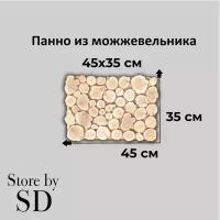 Панно из можжевельника 450x350 мм, панно для бани, баня, фасад, декор, ручная работа, деревянное изделие, панно