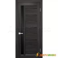 Дверь Ес дорс Евро 45, экошпон полипропилен, стекло чёрный лакобель (полотно) (800*2000 мм., чёрный жемчуг)