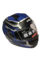 Шлем WELS M67, двойной визор, DOT (черно-синий матовый, S)