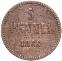 5 пенни (pennia) 1866