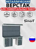 Слесарный верстак SMART 1760.4.P.Y.1-1.d2 универсальный в гараж,1864х1766х605