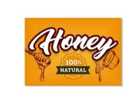 Баннер HONEY МЁД 1,0х0,7 метра / баннер уличный / всё для торговли / вывеска уличная