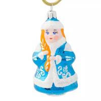 Елочка Стеклянная елочная игрушка Снегурка 8 см, подвеска С 1314