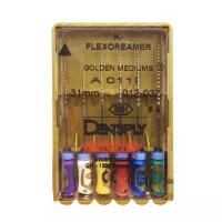 K-flexo Reamers golden medium - ручные файлы, 31 мм, N12-37, сталь, 6 шт/упак