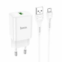 Сетевое зарядное устройство Hoco N26 Maxim с кабелем micro-USB (белое)