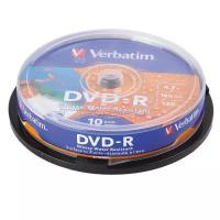 Лазер диск Verbatim DVD-R 4.7 Gb 16х Cake box 10 шт. - 1 шт
