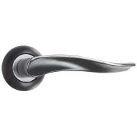Ручка дверная на розетке Модена ЦАМ гальваническое покрытие цвет чёрный/хром