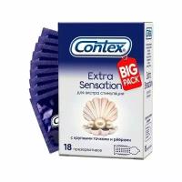 Презервативы Contex (Контекс) Extra Sensation с крупными точками и ребрами 18 шт