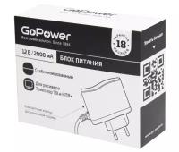 Блок питания GoPower 2.0A 12V 5,5x2,5/12мм для ресивера Триколор ТВ и НТВ+