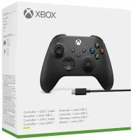 Геймпад Microsoft XBOX Series X|S Wireless Controller Carbon Black + кабель для PC (чёрный)