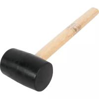 Киянка 220 г, чёрная резиновая, деревянная ручка