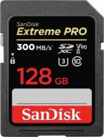 Карта памяти SD 128 Gb Sandisk SDXC Extreme Pro, cl 10, 300Mb/s, V90, UHS-II (SDSDXDK-128G-GN4IN)