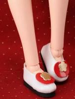 Туфли Dollmore 12 inches Tomato Shoes White (Белые с помидоркой для кукол Доллмор/Пуллип/Блайз)